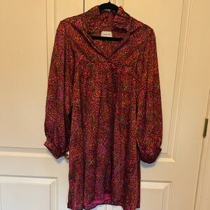 A.L.C. Vibrant Pink and Orange Long Sleeve Dress